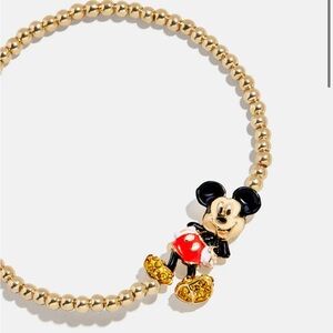 NWT BaubleBar Gold Beaded Bracelet with Mickey Mouse Charm